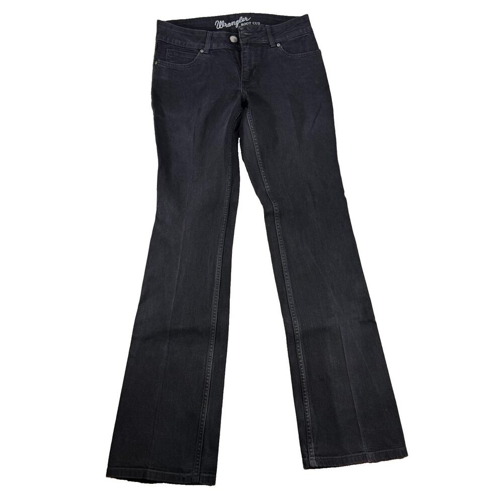 Wrangler Boot Cut Jeans Women's Size 5X34 Black Starched Western